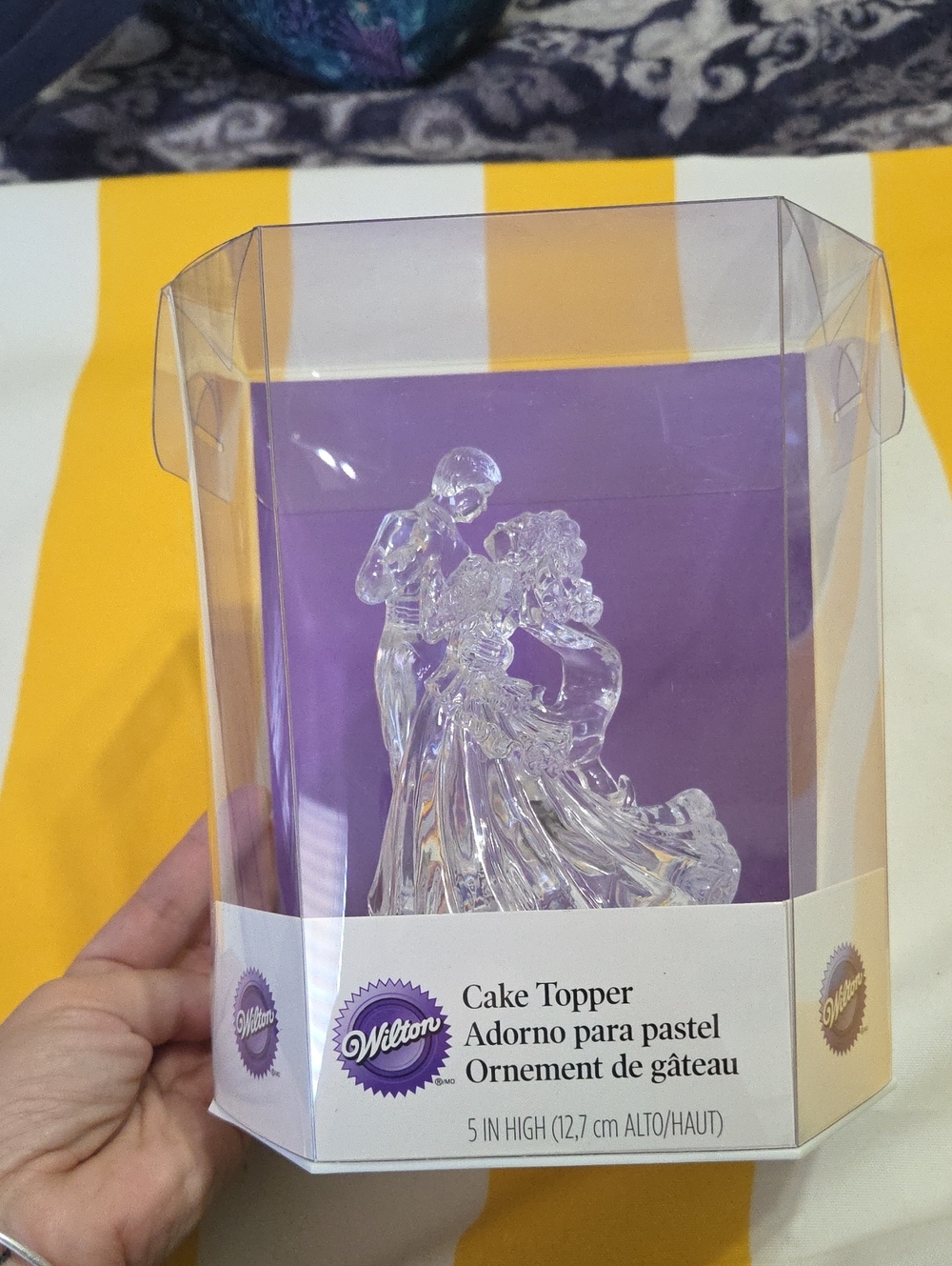 Vintage Wilton Clear Bianca Wedding Cake Topper Bride Groom First Dance NIB